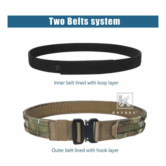 KRYDEX Tactical Belt 1.75 in Rigger MOLLE Heavy Duty Belt Quick Release Multicam {8}