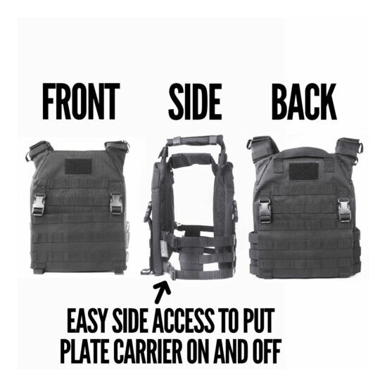 Tactical Plate Carrier BLACK Molle Padded Breathable Mesh Ktactical Universal {2}
