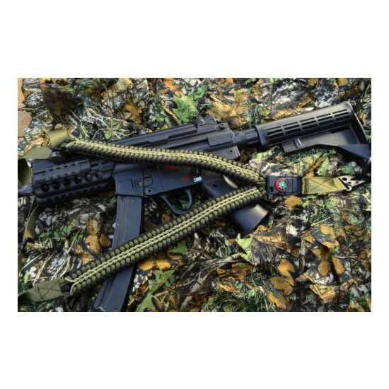 Tactical 550 Paracord Rifle Gun Shotgun Sling 1 Point Compass & Flint CROCODILE {9}