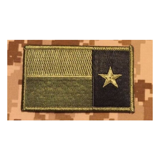 Subdued OD Green TEXAS State Flag Patch {2}