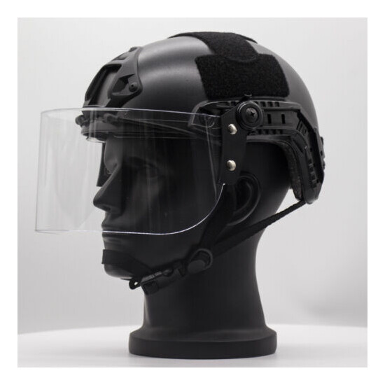 Tactical Face Shield Transparent Windproof Lens Mask For Mich/ FAST Helmet {5}