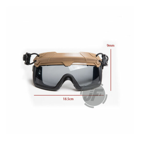 Tactical Helmet Goggles Anti-fog Transparent Lens w/ Rail Clips for FAST Helmet {8}