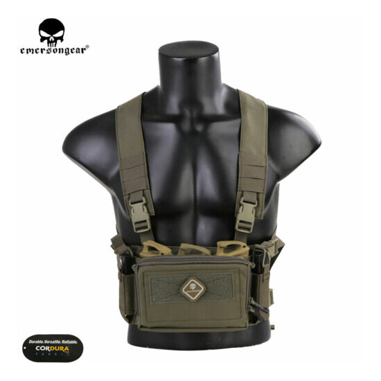 EMERSON D3CR Micro Chest Rig Tactical Hunting Molle Modular Carrier w/ Mag Pouch {2}