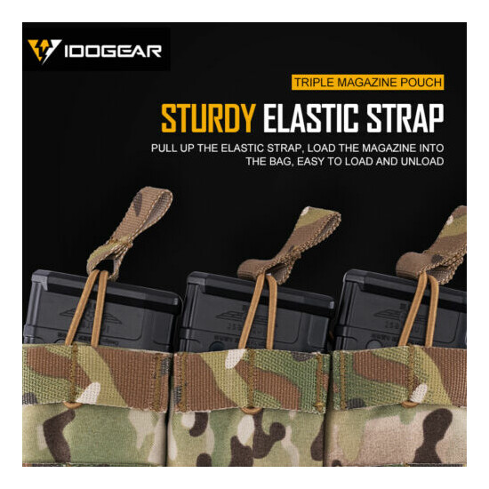IDOGEAR Tactical 5.56 .223 Mag Pouch MOLLE Modular Triple Open Top Hunting Gear {9}