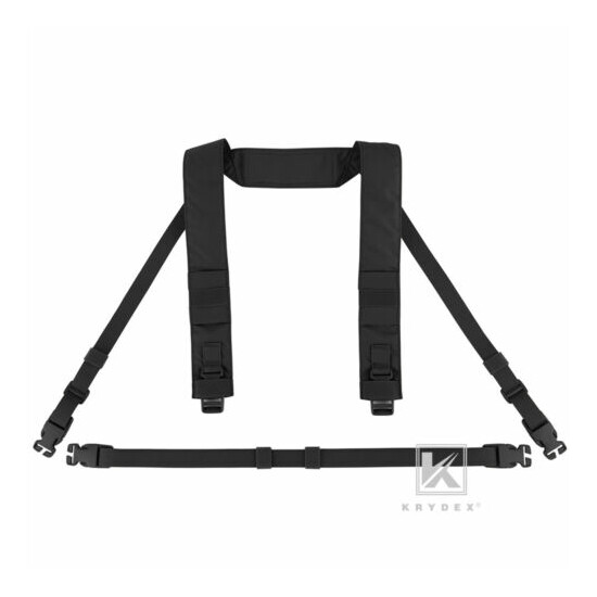 KRYDEX Micro Fight Shoulder Fat Strap and Back Strap for Chest Rig Placard Black {3}