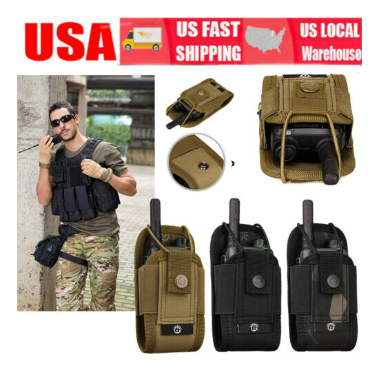 Heavy Duty Radio Pouch Tactical Magazine Holster MOLLE Walkie Talkie Holder Bag {1}