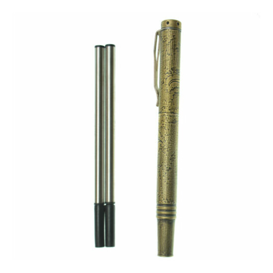 Handmade Vintage Rollerball Pen Brass Metal Gift Pen {1}