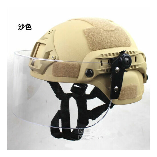 MICH2000 Tactical Action Version Helmet w/Visor Patrol CS Anti Riot Protect Mask {4}