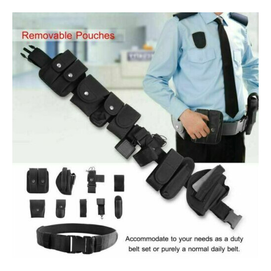 Tactical Nylon Police Security Guard Duty Belt Utility Kit System+ Pouch Outdoor {2}