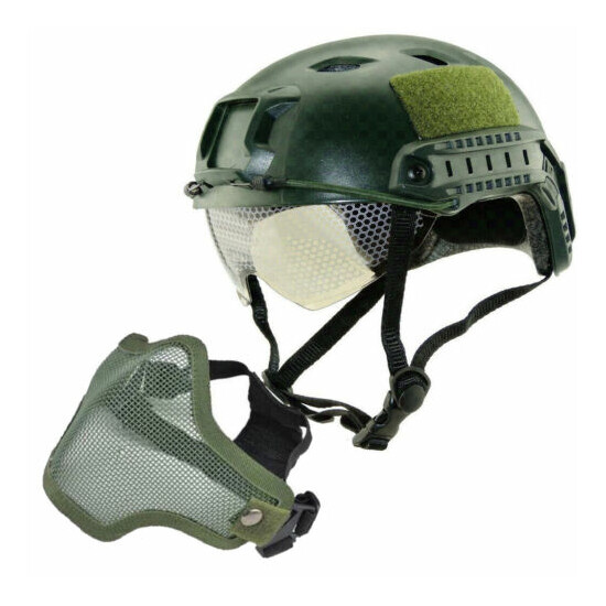 Tactical Airsoft Paintball Military Protective SWAT Helmet w/ Goggle + half Mask {8}