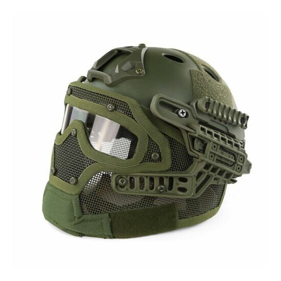 Tactical Protective Goggles G4 System Full Face Mask Helmet Paintball GREEN {1}