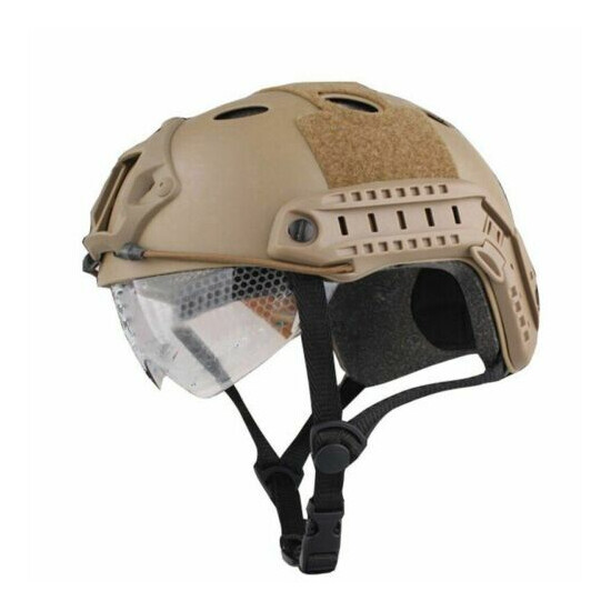 Tactical Helmet With Glass Goggles Fast Airsoft Military Protective Hunting CS {8}