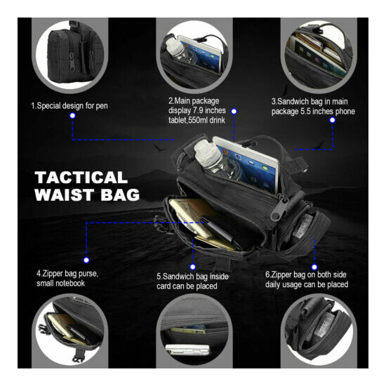 Mens Tactical Workout Pouch Military Molle Waist Bag Duffle Bag Large Handbag {18}