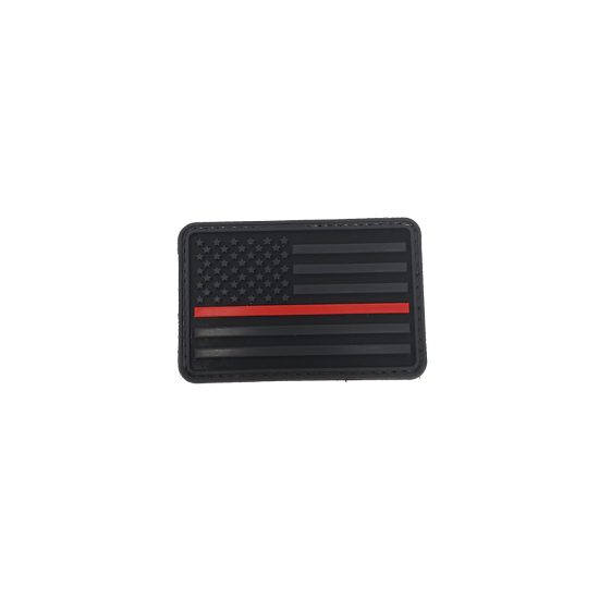 American Flag With Thin Red Line PVC Morale Patch {1}
