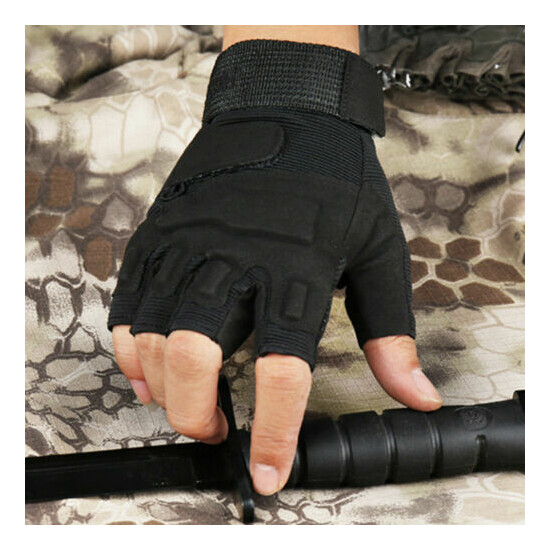 Tactical Gloves Military Shooting Gloves Fingerless Anti-Slip Bicycle Gloves Men {15}