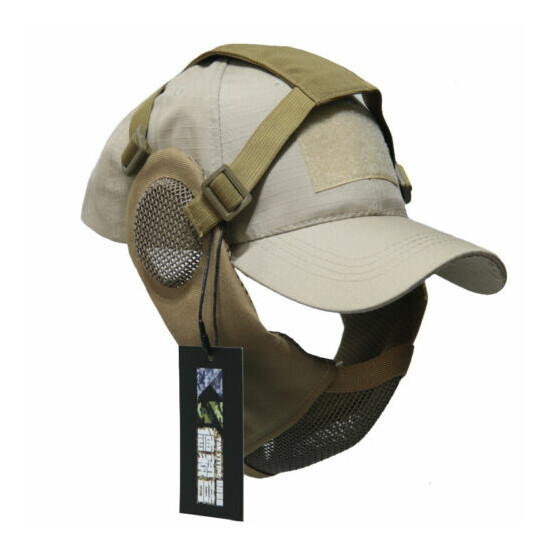 Tactical Foldable Camouflage Mesh Mask With Ear Protection With Cap For Hunting {15}
