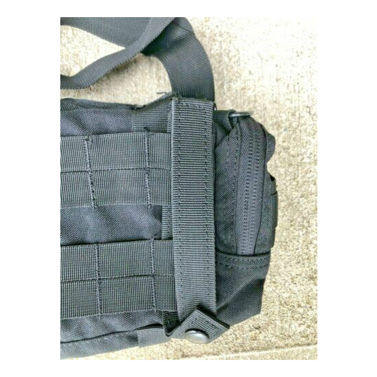 BLACK MOLLE Belt Tactical Duty Waist Pack Multi Pocket Shoulder Strap & Handle. {5}