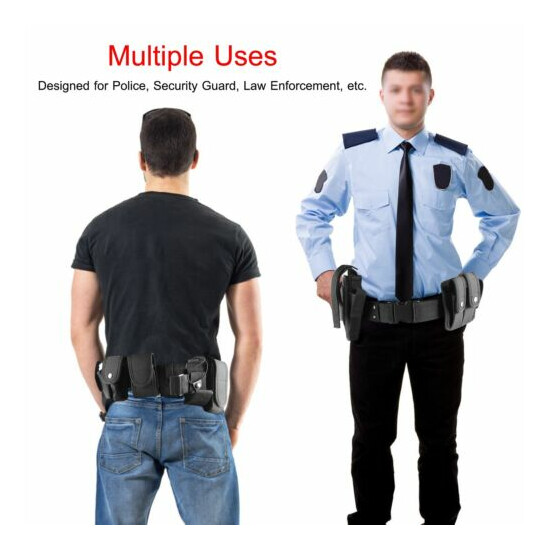 Black Tactical Nylon police Security Guard Duty Belt Utility Kit System w/ Pouch {7}