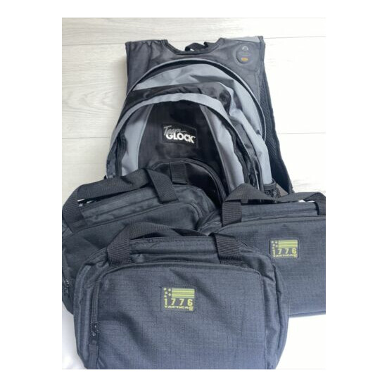 Team Glock Backpack with 3 1776 Tactical pistol bags {1}