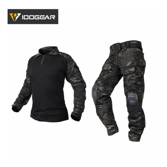IDOGEAR Tactical G3 Uniform BDU Airsoft Combat Hunting Clothing MultiCam Black {1}