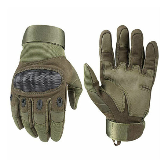 Tactical Hard Knuckle Full Finger Gloves Hunting SWAT Army Military Combat CS {5}
