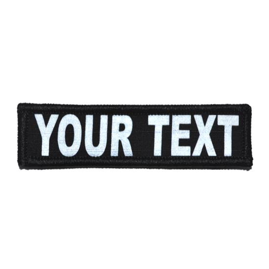 Custom Text Reflective Patch - Multiple Sizes Military/ Patch Hook Backing {13}
