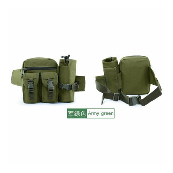 Tactical Waist Pack Pouch With Water Bottle Pocket Holder Molle Fanny Belt Bag {12}