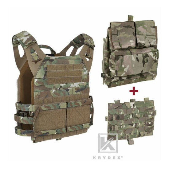 KRYDEX JPC 2.0 Jump Plate Carrier Tactical Vest & MOLLE Panel & Zip-on Back Pack {1}