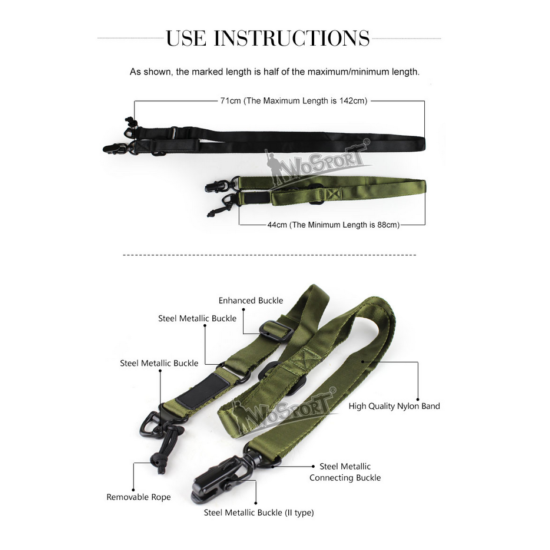 WOSPORT Sling MS2 Two-point Military Tactical Multi-function Sling Hunting Strap {4}