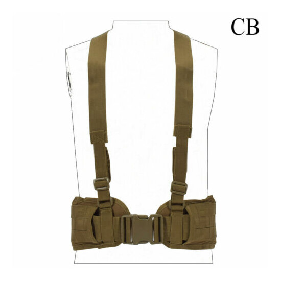 Tactical Molle Waist Padded Belt w/ Suspender Combat Multifunction Hunting Strap {11}