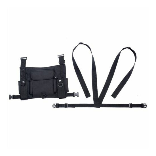 US Tactical Radio Chest Bag Rig Pack Holster for Hunting Survival Radios Pocket {8}