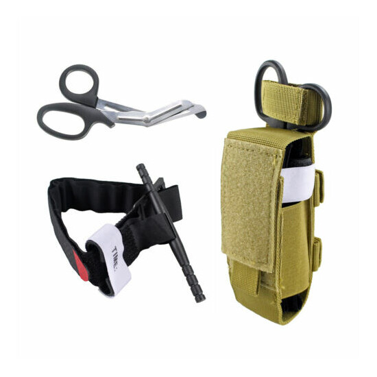 Tactical One Hand TQ Combat Application First Aid + Trauma Shear+ Molle Pouch {1}