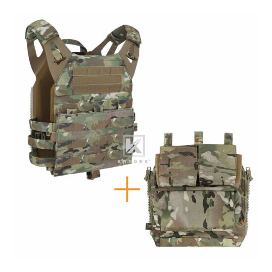 KRYDEX JPC 2.0 Jump Plate Carrier Tactical Vest & MOLLE Panel & Zip-on Back Pack {7}