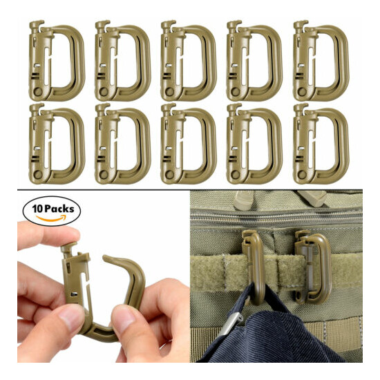 10 Pcs Multipurpose D-Ring Grimloc Locking for Molle Webbing with Zippered Pouch {41}