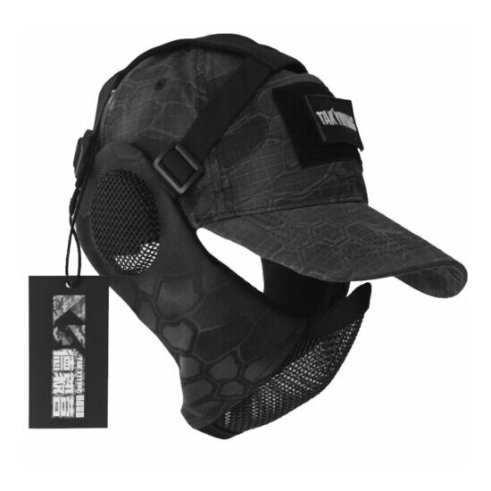 Tactical Foldable Camouflage Mesh Mask With Ear Protection With Cap For Hunting {22}
