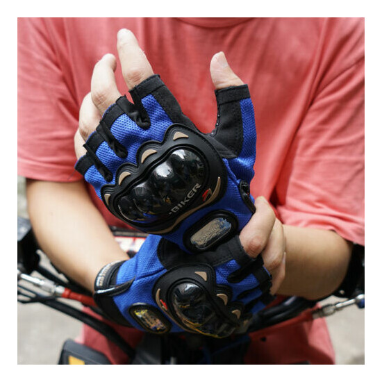 Outdoor Sports Gloves Half-finger Hard Knuckle Riding Tactical Motorcycle Gloves {8}