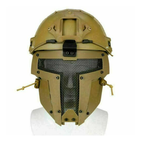 Tactical Airsoft SPT Steel Mesh Full Face Mask Sparta Tactical Mask Helmet Cover {3}