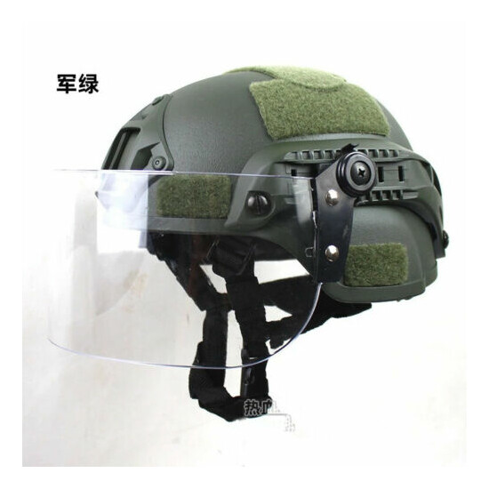 MICH2000 Tactical Action Version Helmet w/Visor Patrol CS Anti Riot Protect Mask {3}