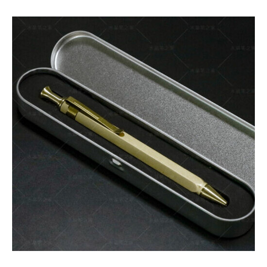 Six-Edge Solid Brass Pen Spring Retractable Ballpoint Pen Tactical Survival tool {8}