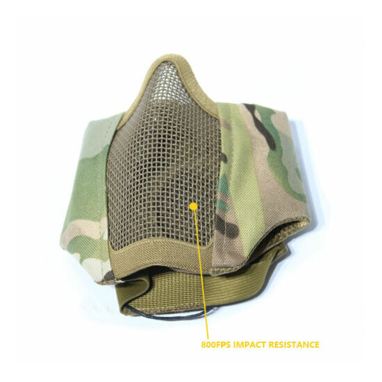 Tactical Foldable Camouflage Mesh Mask With Ear Protection With Cap For Hunting {8}