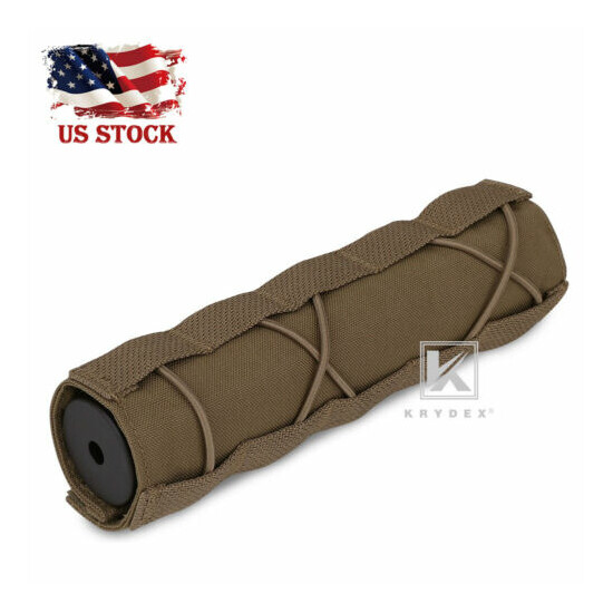 KRYDEX 7 in 18 cm Cover Sleeve Wrap for Suppressor Muffler for Airsoft Coyote D {1}