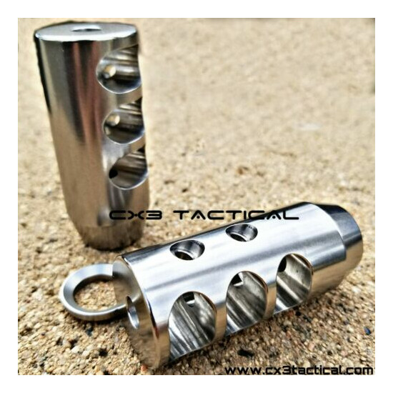 .223 5.56 Stainless Steel Muzzle Brake Compensator 1/2-28 TPI SS Comp 1/2x28  {5}