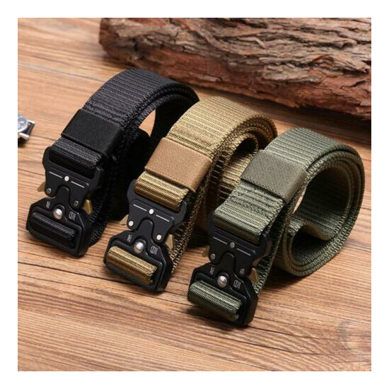 1.5" Nylon Tactical Waist Belt Men Metal Buckle Outdoor Military Training Girdle {1}