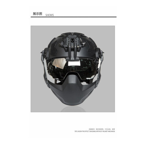 FMA 3mm Lens Wind Goggles Visor Shroud Mount Fixed Arm for Caiman Helmet Antifog {10}