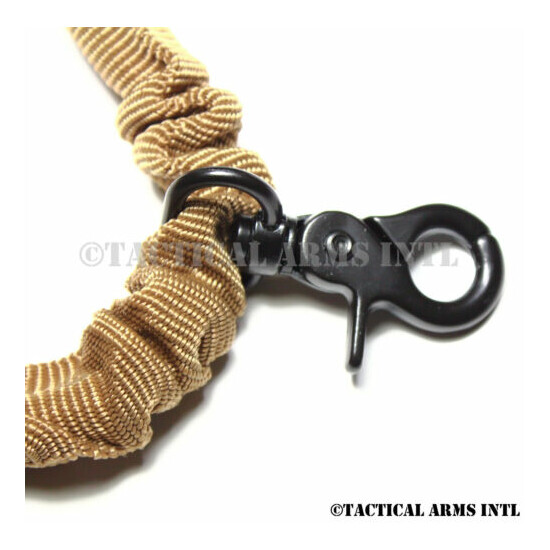 Tactical HIGH STRENGTH Single 1 One Point Bungee Sling Quick Release FDE Earth {2}