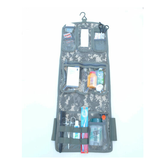 Military Molle Equipped Toiletry Bathroom Camping Travel Wash Kit Bag DIGITAL {4}