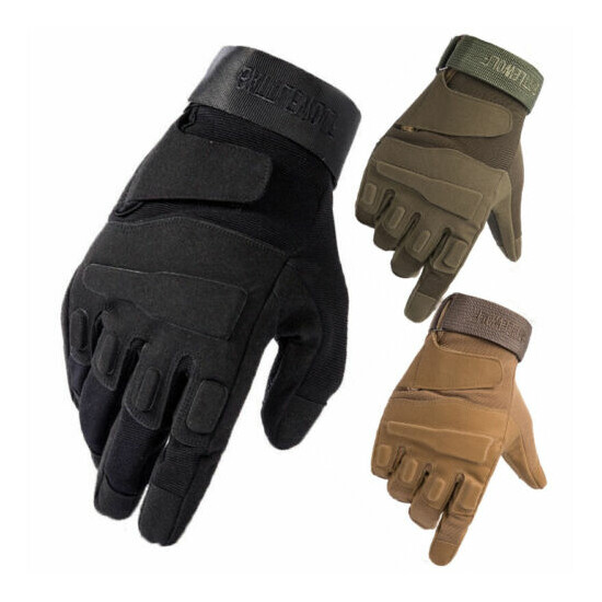 Hunting Tactical Full Finger Gloves Impact Protection Military Combat Duty Gear {2}