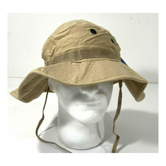 NEW MIL-SPEC G.I. STYLE HOT WEATHER BOONIE HAT MIL-H-44105-20-6451 SAND 7 3/4 {2}