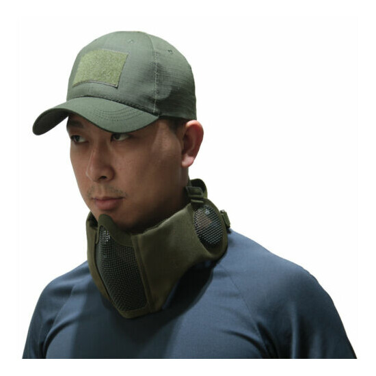 Tactical Foldable Camouflage Mesh Mask With Ear Protection With Cap For Hunting {2}