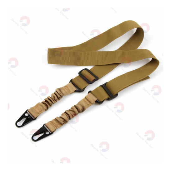 US Tactical Two 2 Dual Point Adjustable Bungee Rifle Gun Sling System Strap {13}
